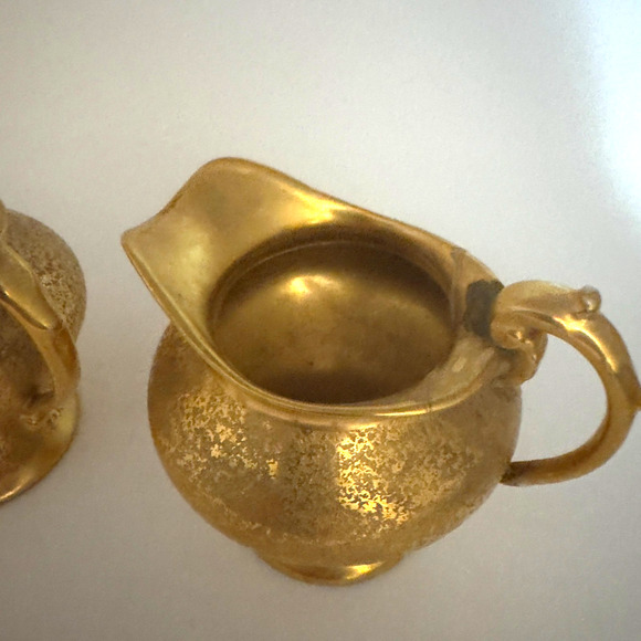 Vintage Stouffers Limoge Cream and Open Sugar Gold Plated *Repaired* - Picture 4 of 9